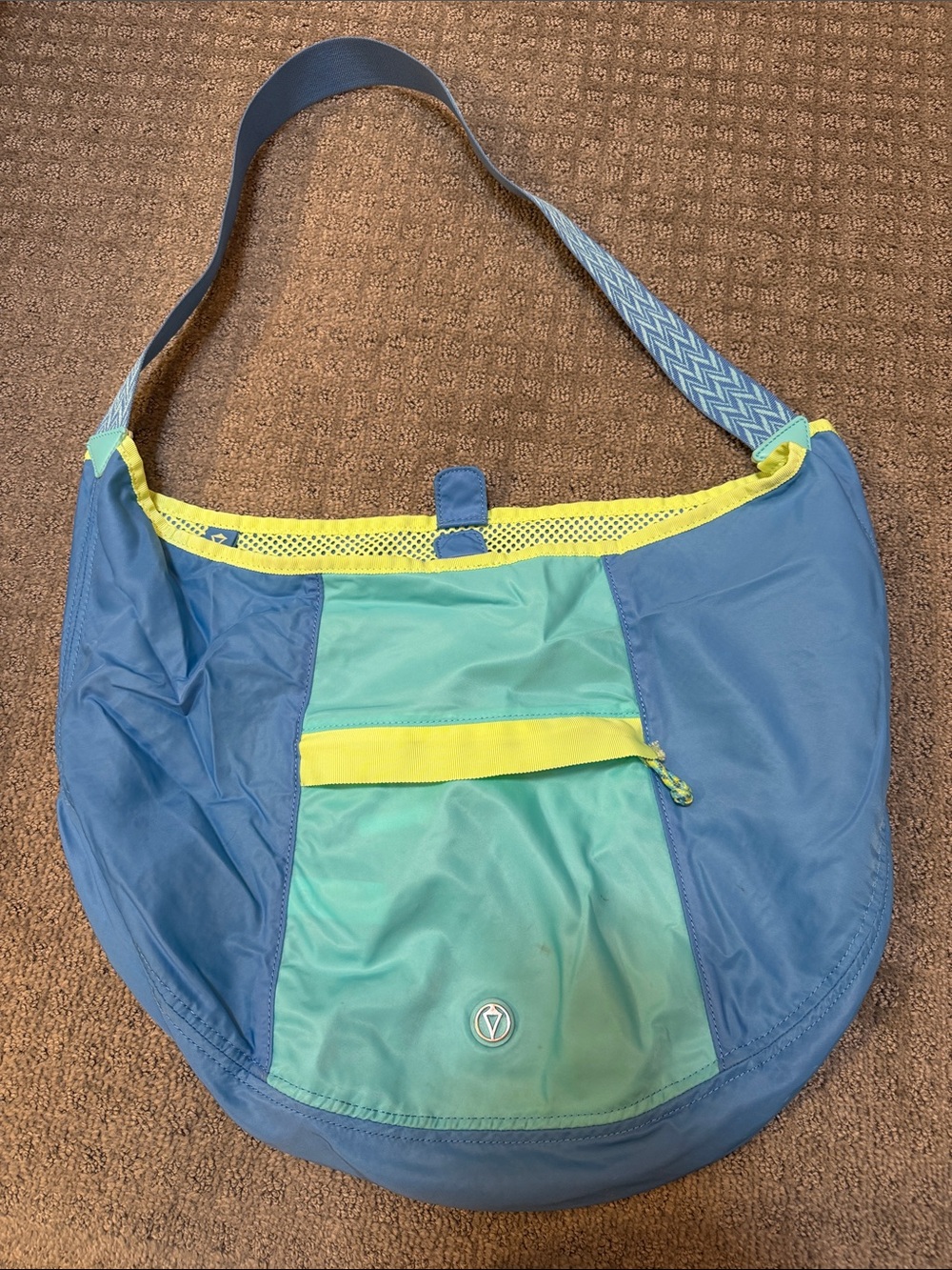 Ivivva Dance Bag - Blue and Teal Everyday Shoulder Bag with Yellow Trim